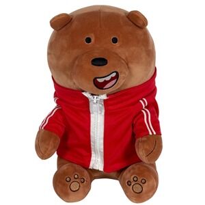 Miniso We‎ Bare Bears Grizzly Bear Plush Red Tracksuit Jacket Cartoon Network